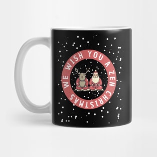 Zen Christmas- Meditative Santa & Reindeer for Yoga Lovers Mug